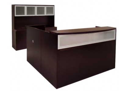 L-Shape Reception Desk (Glass) 